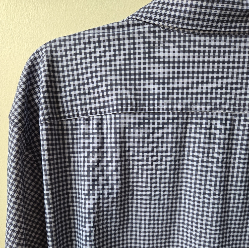 Flag & Anthem Men's Blue Checkered, Long Sleeve, Button Down Shirt - Picture 5 of 5